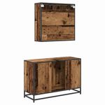 Casa si Gradina - Mobilier - Seturi de mobilier - Seturi baie - Set de mobilier pentru baie 2 pcs Lemn vechi 90 x 33 x 60 cm - Infinity.ro