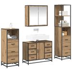 Casa si Gradina - Mobilier - Seturi de mobilier - Seturi baie - Set de mobilier pentru baie cu sertar 4 pcs stejar artizanal - Infinity.ro
