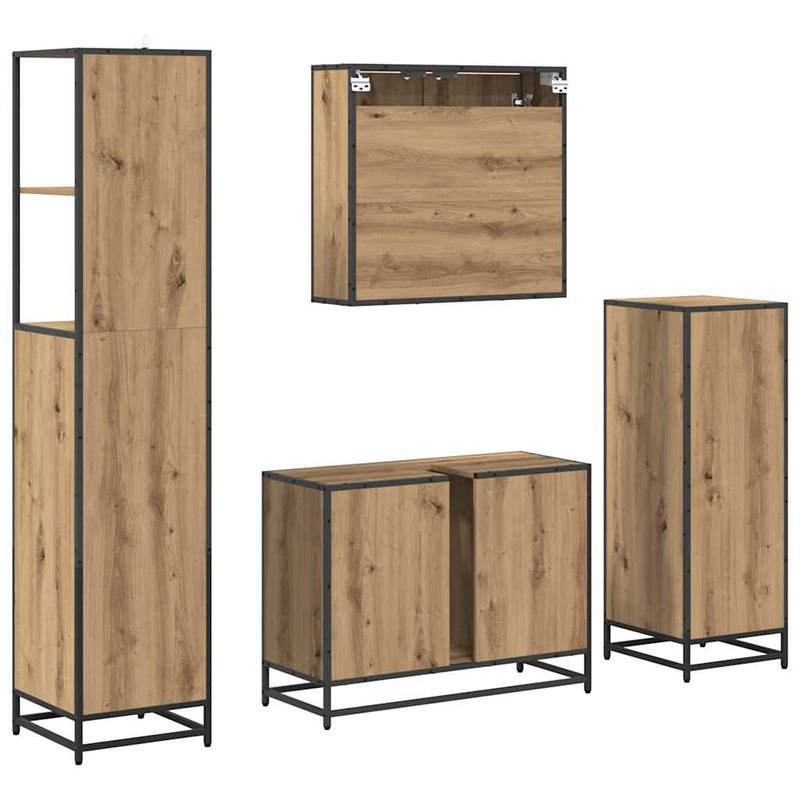 Casa si Gradina - Mobilier - Seturi de mobilier - Seturi baie - Set de mobilier pentru baie cu sertar 4 pcs stejar artizanal - Infinity.ro
