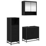 Casa si Gradina - Mobilier - Seturi de mobilier - Seturi baie - Set de mobilier pentru baie 3 pcs Stejar negru 65 x 33 x 60 cm - Infinity.ro