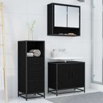 Casa si Gradina - Mobilier - Seturi de mobilier - Seturi baie - Set de mobilier pentru baie 3 pcs Stejar negru 65 x 33 x 60 cm - Infinity.ro