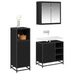 Casa si Gradina - Mobilier - Seturi de mobilier - Seturi baie - Set de mobilier pentru baie 3 pcs Stejar negru 65 x 33 x 60 cm - Infinity.ro