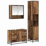Casa si Gradina - Mobilier - Seturi de mobilier - Seturi baie - Set de mobilier pentru baie cu sertar cu raft 3 pcs Lemn vechi - Infinity.ro