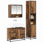 Casa si Gradina - Mobilier - Seturi de mobilier - Seturi baie - Set de mobilier pentru baie cu sertar cu raft 3 pcs Lemn vechi - Infinity.ro