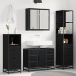 Casa si Gradina - Mobilier - Seturi de mobilier - Seturi baie - Set de mobilier pentru baie 3 pcs Stejar negru 80 x 33 x 60 cm - Infinity.ro