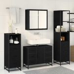 Casa si Gradina - Mobilier - Seturi de mobilier - Seturi baie - Set de mobilier pentru baie 3 pcs Stejar negru 80 x 33 x 60 cm - Infinity.ro