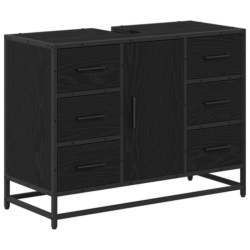 Casa si Gradina - Mobilier - Seturi de mobilier - Seturi baie - Set de mobilier pentru baie 3 pcs Stejar negru 80 x 33 x 60 cm - Infinity.ro