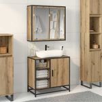 Casa si Gradina - Mobilier - Seturi de mobilier - Seturi baie - Set de mobilier pentru baie Pe perete 2 pcs stejar artizanal - Infinity.ro