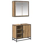 Casa si Gradina - Mobilier - Seturi de mobilier - Seturi baie - Set de mobilier pentru baie Pe perete 2 pcs stejar artizanal - Infinity.ro