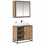 Casa si Gradina - Mobilier - Seturi de mobilier - Seturi baie - Set de mobilier pentru baie Pe perete 2 pcs stejar artizanal - Infinity.ro