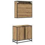 Casa si Gradina - Mobilier - Seturi de mobilier - Seturi baie - Set de mobilier pentru baie Pe perete 2 pcs stejar artizanal - Infinity.ro