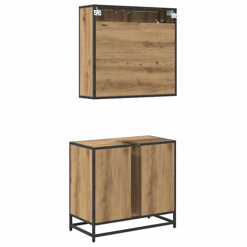 Casa si Gradina - Mobilier - Seturi de mobilier - Seturi baie - Set de mobilier pentru baie Pe perete 2 pcs stejar artizanal - Infinity.ro