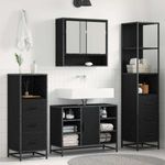Casa si Gradina - Mobilier - Seturi de mobilier - Seturi baie - Set de mobilier pentru baie 4 pcs Stejar negru 80 x 33 x 60 cm - Infinity.ro