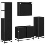 Casa si Gradina - Mobilier - Seturi de mobilier - Seturi baie - Set de mobilier pentru baie 4 pcs Stejar negru 80 x 33 x 60 cm - Infinity.ro