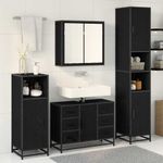 Casa si Gradina - Mobilier - Seturi de mobilier - Seturi baie - Set de mobilier pentru baie 4 pcs Stejar negru 80 x 33 x 60 cm - Infinity.ro
