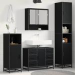 Casa si Gradina - Mobilier - Seturi de mobilier - Seturi baie - Set de mobilier pentru baie cu sertar cu usa 3 pcs Stejar negru - Infinity.ro
