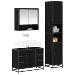 Casa si Gradina - Mobilier - Seturi de mobilier - Seturi baie - Set de mobilier pentru baie cu sertar cu usa 3 pcs Stejar negru - Infinity.ro