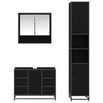 Casa si Gradina - Mobilier - Seturi de mobilier - Seturi baie - Set de mobilier pentru baie cu sertar cu usa 3 pcs Stejar negru - Infinity.ro