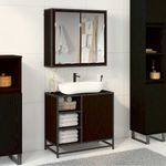 Casa si Gradina - Mobilier - Seturi de mobilier - Seturi baie - Set de mobilier pentru baie 2 pcs Stejar negru 65 x 33 x 60 cm - Infinity.ro