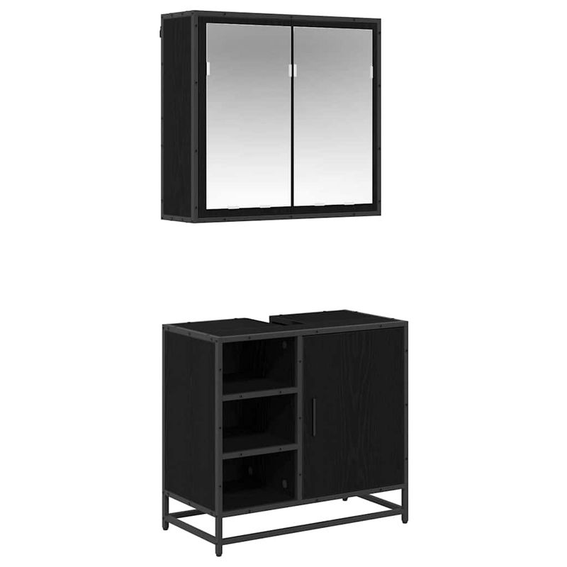 Casa si Gradina - Mobilier - Seturi de mobilier - Seturi baie - Set de mobilier pentru baie 2 pcs Stejar negru 65 x 33 x 60 cm - Infinity.ro