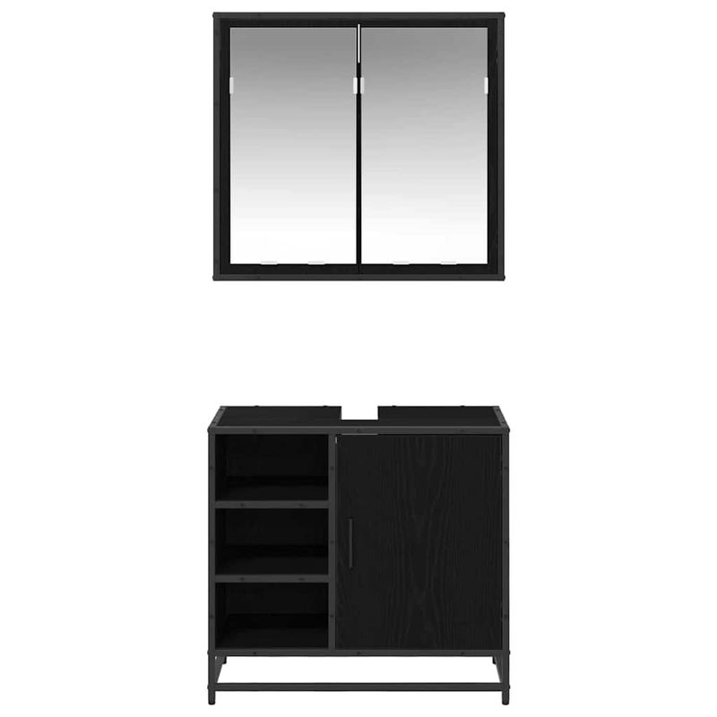 Casa si Gradina - Mobilier - Seturi de mobilier - Seturi baie - Set de mobilier pentru baie 2 pcs Stejar negru 65 x 33 x 60 cm - Infinity.ro