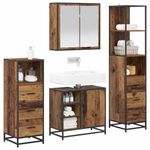 Casa si Gradina - Mobilier - Seturi de mobilier - Seturi baie - Set de mobilier pentru baie 4 pcs Lemn vechi 65 x 33 x 60 cm - Infinity.ro
