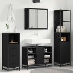 Casa si Gradina - Mobilier - Seturi de mobilier - Seturi baie - Set de mobilier pentru baie 3 pcs Stejar negru 80 x 33 x 60 cm - Infinity.ro