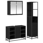 Casa si Gradina - Mobilier - Seturi de mobilier - Seturi baie - Set de mobilier pentru baie 3 pcs Stejar negru 80 x 33 x 60 cm - Infinity.ro