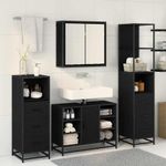 Casa si Gradina - Mobilier - Seturi de mobilier - Seturi baie - Set de mobilier pentru baie 3 pcs Stejar negru 80 x 33 x 60 cm - Infinity.ro
