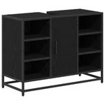 Casa si Gradina - Mobilier - Seturi de mobilier - Seturi baie - Set de mobilier pentru baie 3 pcs Stejar negru 80 x 33 x 60 cm - Infinity.ro