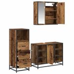 Casa si Gradina - Mobilier - Seturi de mobilier - Seturi baie - Set de mobilier pentru baie 3 pcs Lemn vechi 80 x 33 x 60 cm - Infinity.ro
