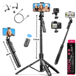 Laptop, Telefoane si Tablete - Telefoane mobile si accesorii - Accesorii Telefoane - Selfie stick-uri - Selfie Stick, Trepied telescopic, Suport telefon, Compatibil cu Camera Video/Foto GoPro ,2 Lumini LED + Cablu Incarcare - Infinity.ro