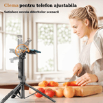 Laptop, Telefoane si Tablete - Telefoane mobile si accesorii - Accesorii Telefoane - Selfie stick-uri - Selfie Stick, Trepied telescopic, Suport telefon, Compatibil cu Camera Video/Foto GoPro ,2 Lumini LED + Cablu Incarcare - Infinity.ro