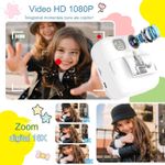 TV, Audio-Video si Foto - Aparate foto si accesorii - Aparate foto - Aparate foto instant - Camera foto cu functie de printare,Trei role de hartie, Carioci de colorat, Card 32GB, Snur de prindere,Alb - Infinity.ro