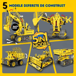 Jucarii, Copii si Bebe - Jucarii si jocuri - Seturi de constructie si cuburi - Seturi de constructie - Set de Constructie STEM 5 in 1,  555 PIESE, Controlat prin Telecomanda, Aplicatie, Jucarie Ideala pentru Copii 12+ ani - Infinity.ro