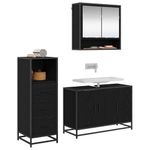 Casa si Gradina - Mobilier - Seturi de mobilier - Seturi baie - Set de mobilier pentru baie 3 pcs Stejar negru 90 x 33 x 60 cm - Infinity.ro