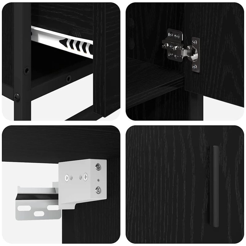 Casa si Gradina - Mobilier - Seturi de mobilier - Seturi baie - Set de mobilier pentru baie 3 pcs Stejar negru 90 x 33 x 60 cm - Infinity.ro