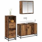 Casa si Gradina - Mobilier - Seturi de mobilier - Seturi baie - Set de mobilier pentru baie 3 pcs Lemn vechi 90 x 33 x 60 cm - Infinity.ro