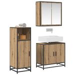 Casa si Gradina - Mobilier - Seturi de mobilier - Seturi baie - Set de mobilier pentru baie Pe perete 3 pcs stejar artizanal - Infinity.ro