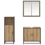 Casa si Gradina - Mobilier - Seturi de mobilier - Seturi baie - Set de mobilier pentru baie Pe perete 3 pcs stejar artizanal - Infinity.ro