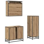 Casa si Gradina - Mobilier - Seturi de mobilier - Seturi baie - Set de mobilier pentru baie Pe perete 3 pcs stejar artizanal - Infinity.ro