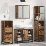 Casa si Gradina - Mobilier - Seturi de mobilier - Seturi baie - Set de mobilier pentru baie 3 pcs Lemn vechi 80 x 33 x 60 cm - Infinity.ro