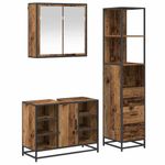 Casa si Gradina - Mobilier - Seturi de mobilier - Seturi baie - Set de mobilier pentru baie 3 pcs Lemn vechi 80 x 33 x 60 cm - Infinity.ro