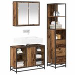 Casa si Gradina - Mobilier - Seturi de mobilier - Seturi baie - Set de mobilier pentru baie 3 pcs Lemn vechi 80 x 33 x 60 cm - Infinity.ro