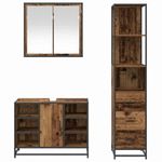 Casa si Gradina - Mobilier - Seturi de mobilier - Seturi baie - Set de mobilier pentru baie 3 pcs Lemn vechi 80 x 33 x 60 cm - Infinity.ro