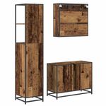 Casa si Gradina - Mobilier - Seturi de mobilier - Seturi baie - Set de mobilier pentru baie 3 pcs Lemn vechi 80 x 33 x 60 cm - Infinity.ro
