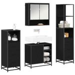 Casa si Gradina - Mobilier - Seturi de mobilier - Seturi baie - Set de mobilier pentru baie 4 pcs Stejar negru 65 x 33 x 60 cm - Infinity.ro