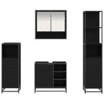 Casa si Gradina - Mobilier - Seturi de mobilier - Seturi baie - Set de mobilier pentru baie 4 pcs Stejar negru 65 x 33 x 60 cm - Infinity.ro