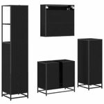 Casa si Gradina - Mobilier - Seturi de mobilier - Seturi baie - Set de mobilier pentru baie 4 pcs Stejar negru 65 x 33 x 60 cm - Infinity.ro