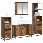Casa si Gradina - Mobilier - Seturi de mobilier - Seturi baie - Set de mobilier pentru baie 4 pcs Lemn vechi 90 x 33 x 60 cm - Infinity.ro